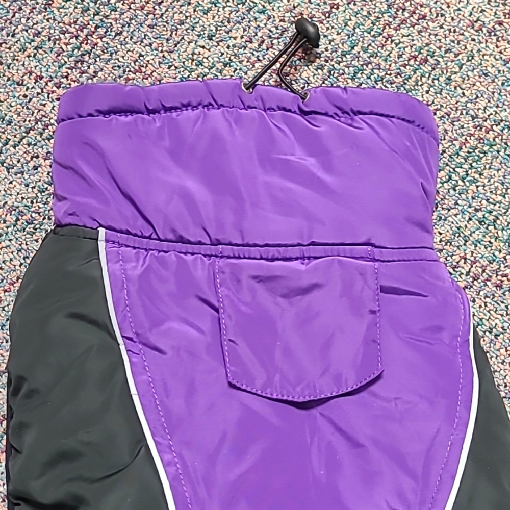 NWOT Warm Fleece Lined Purple and Black Dog Coat